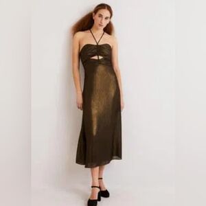 Boden Strapless Brown Dress